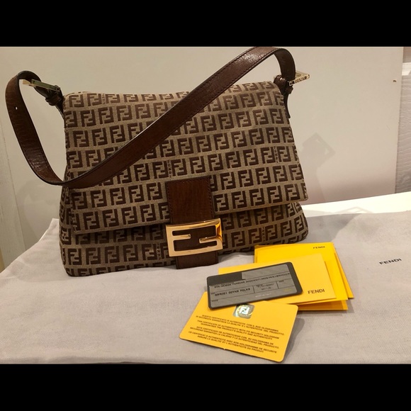 SOLD** FENDI Zucchino Mama Baguette canvas bag - Picture 1 of 8